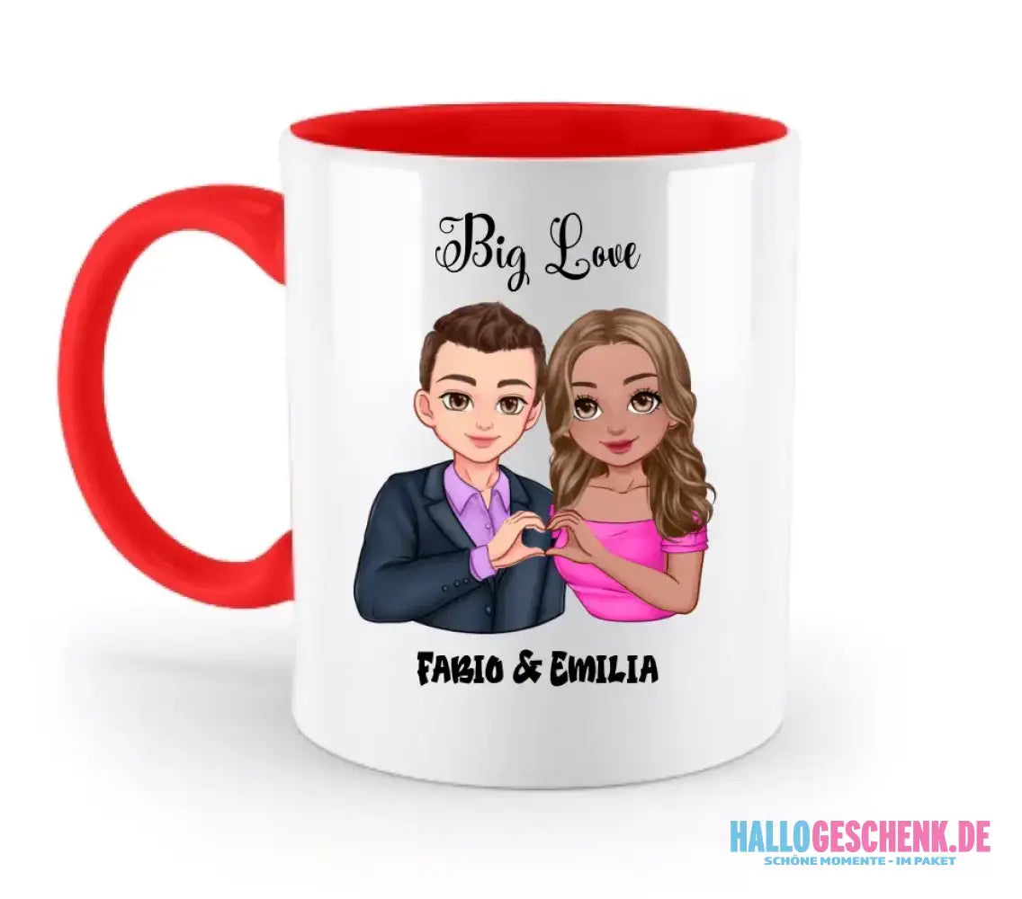 5in1: Sweet Couple personalisierbar - Zweifarbige Tasse