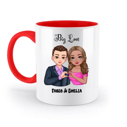 5in1: Sweet Couple personalisierbar - Zweifarbige Tasse