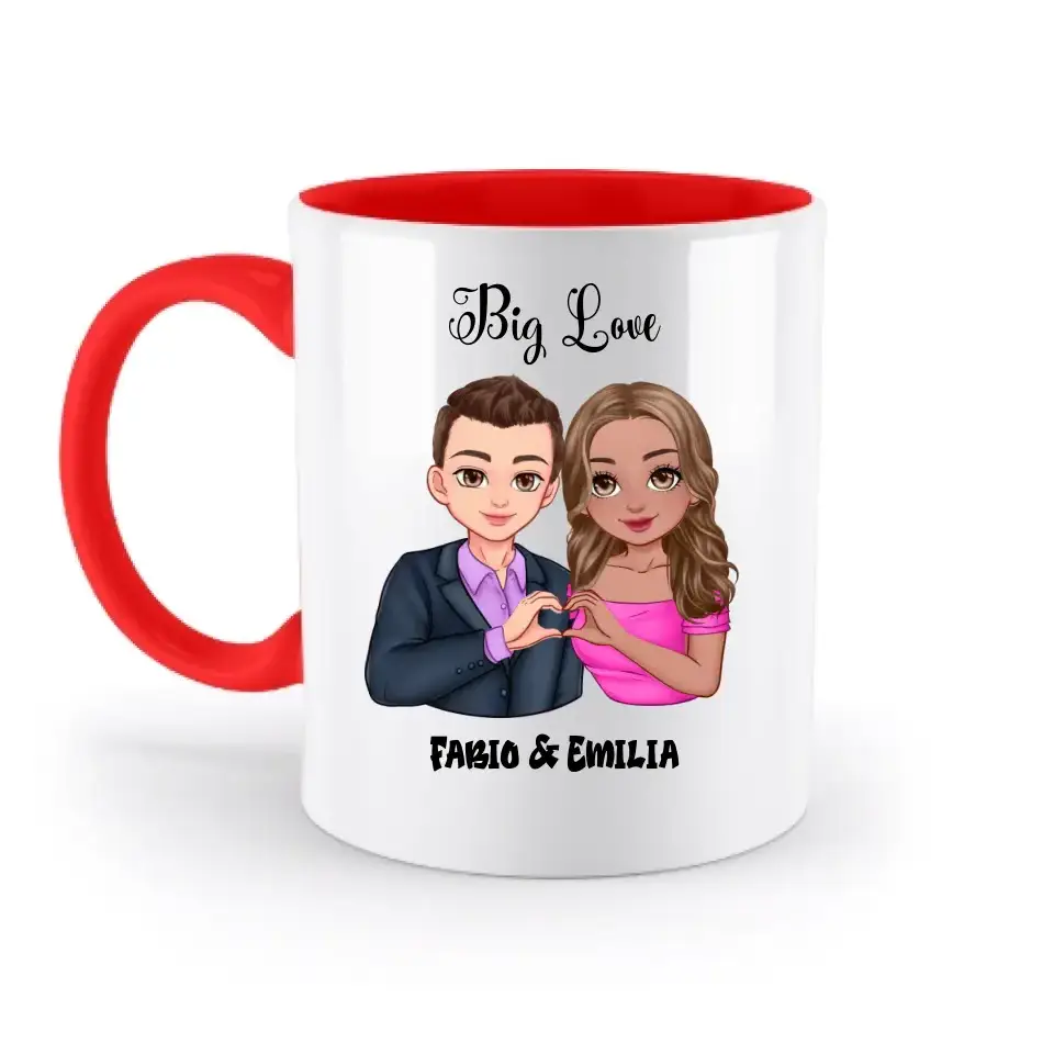 5in1: Sweet Couple personalisierbar - Zweifarbige Tasse