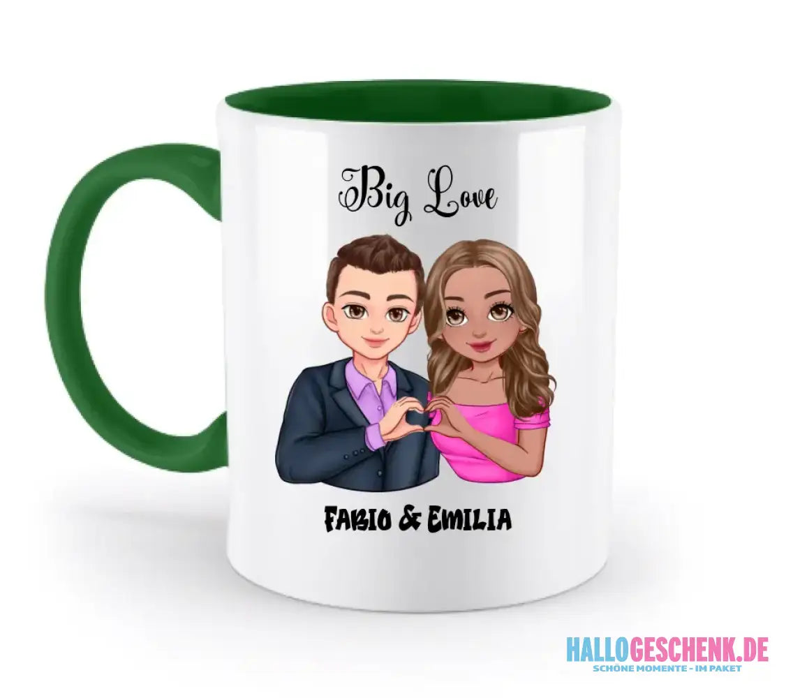 5in1: Sweet Couple personalisierbar - Zweifarbige Tasse