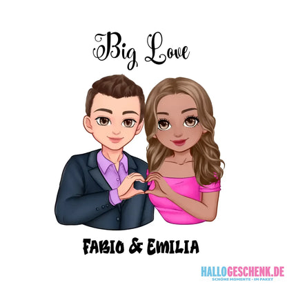 5in1: Sweet Couple - STICKER 20x20 cm (Aufkleber) - White / OneSize / ausgestanzter Sticker 20x20 cm (Aufkleber)