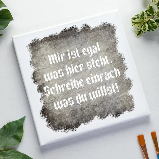 "TEXTBLOCK" - Schreibe was Du willst - ändere die Schriftart und den Hintergrund - Leinwand auf Holzkeilrahmen 45x45 cm - HalloGeschenk.de