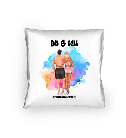 Paar Designer Fitness Couple, personalisierbar: Kissen 40x40 cm - HalloGeschenk.de