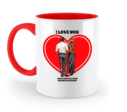 Paar Designer: Abendlook Couple - zweifarbige Tasse - HalloGeschenk.de