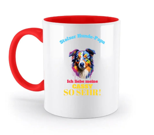 "Hundemotive", personalisierbar - aus unserer "MIX-IT!"-Kollektion - zweifarbige Tasse 330ml mit farbigem Henkel und farbigem Innendruck (personalisiert)