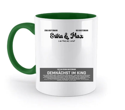 Film poster look photo item: Two-tone mug 330ml with colored interior print