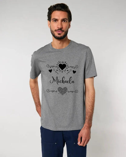 LOVE DESIGN 2 (personaliserbar) - Unisex Premium T-Shirt XS-5XL aus Bio-Baumwolle für Damen & Herren - HalloGeschenk.de