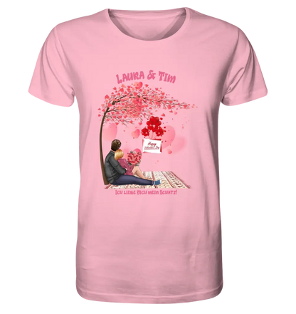 Couple Designer Valentine's Day Picnic (customizable) - Unisex Premium T-Shirt XS-5XL made of organic cotton for women &amp; men