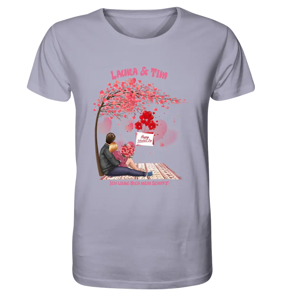 Couple Designer Valentine's Day Picnic (customizable) - Unisex Premium T-Shirt XS-5XL made of organic cotton for women &amp; men