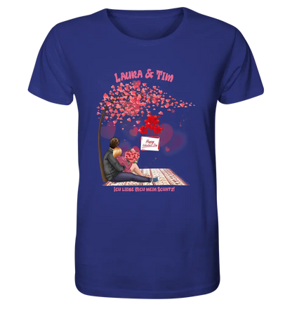 Couple Designer Valentine's Day Picnic (customizable) - Unisex Premium T-Shirt XS-5XL made of organic cotton for women &amp; men