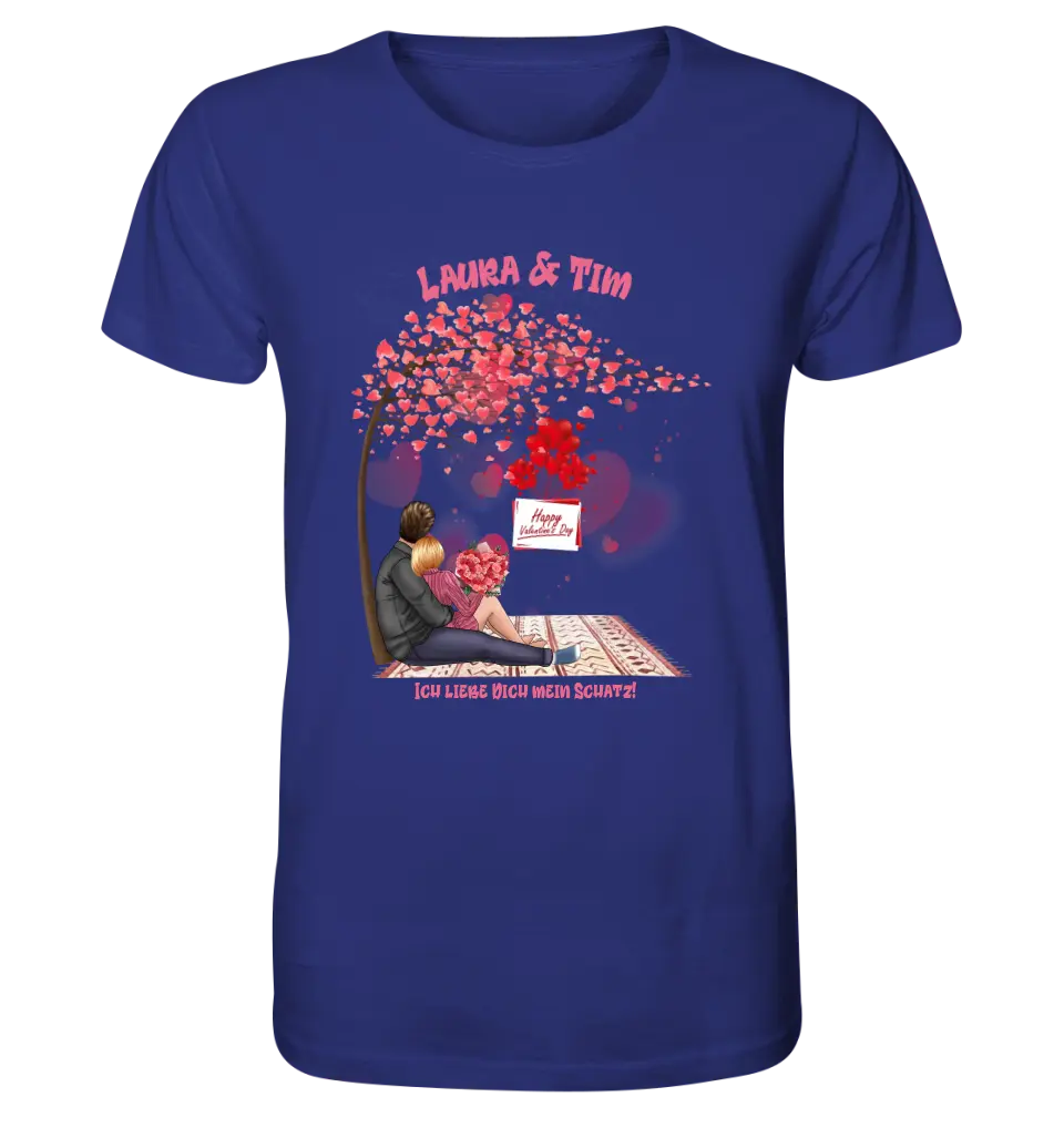 Couple Designer Valentine's Day Picnic (customizable) - Unisex Premium T-Shirt XS-5XL made of organic cotton for women &amp; men