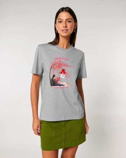 Couple Designer Valentine's Day Picnic (customizable) - Unisex Premium T-Shirt XS-5XL made of organic cotton for women &amp; men