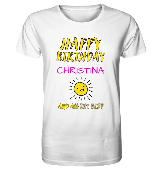 Zum Geburtstag mit deinem Wunschnamen - Unisex Premium T-Shirt XS-5XL aus Bio-Baumwolle für Damen & Herren