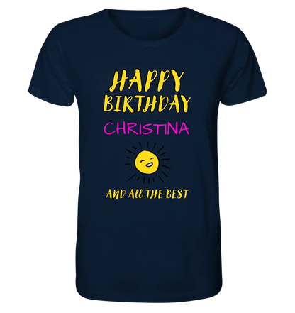 Zum Geburtstag mit deinem Wunschnamen - Unisex Premium T-Shirt XS-5XL aus Bio-Baumwolle für Damen & Herren - HalloGeschenk.de