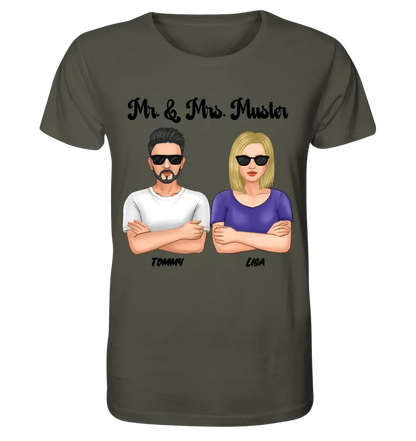 5in1: Cool Couple (personalisierbar) - Unisex Premium T-Shirt XS-5XL aus Bio-Baumwolle für Damen & Herren