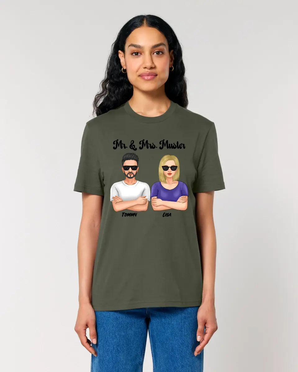 5in1: Cool Couple (personalisierbar) - Unisex Premium T-Shirt XS-5XL aus Bio-Baumwolle für Damen & Herren