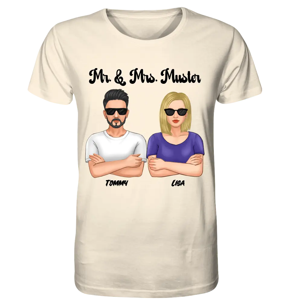 5in1: Cool Couple (personalisierbar) - Unisex Premium T-Shirt XS-5XL aus Bio-Baumwolle für Damen & Herren