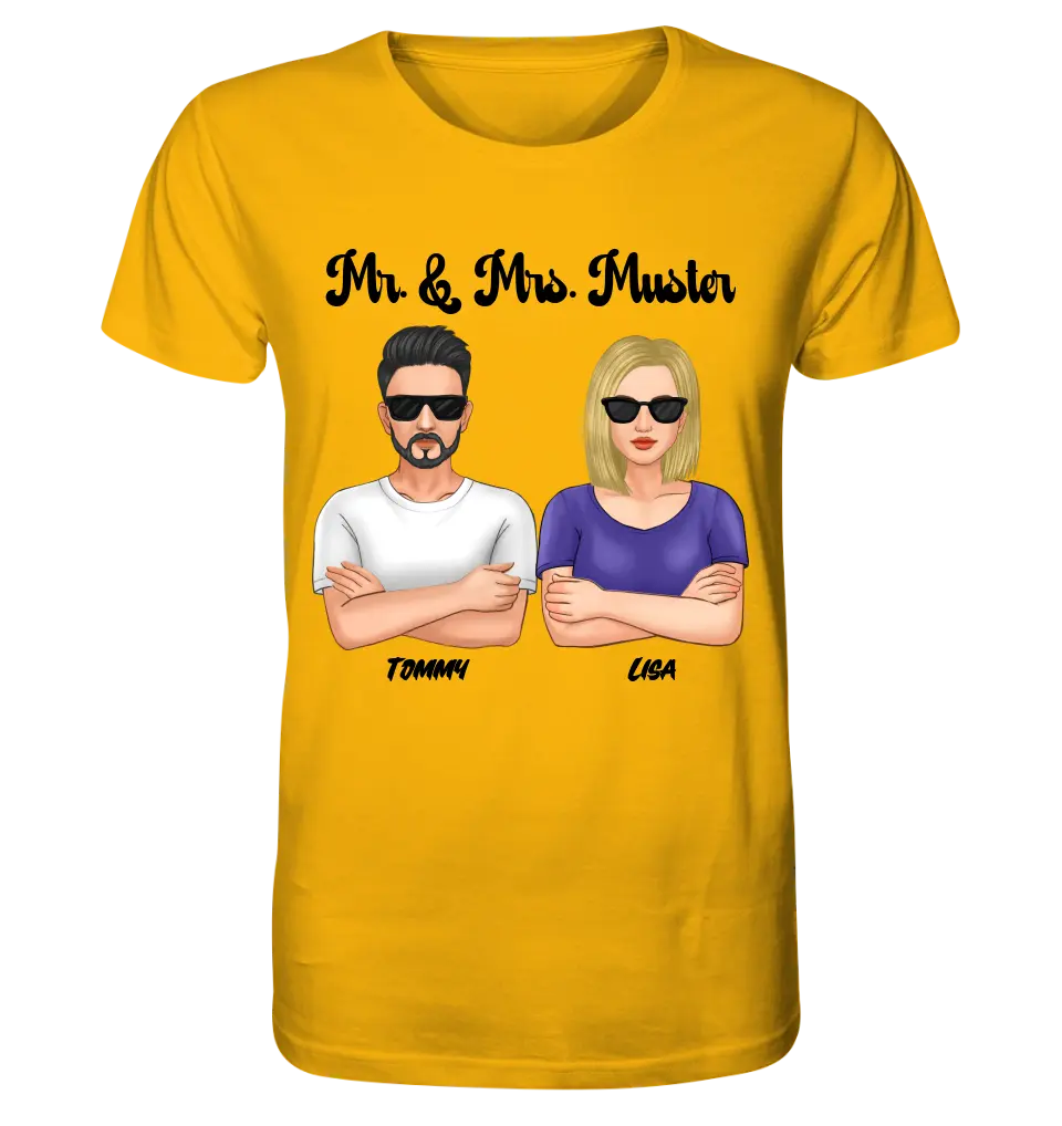 5in1: Cool Couple (personalisierbar) - Unisex Premium T-Shirt XS-5XL aus Bio-Baumwolle für Damen & Herren