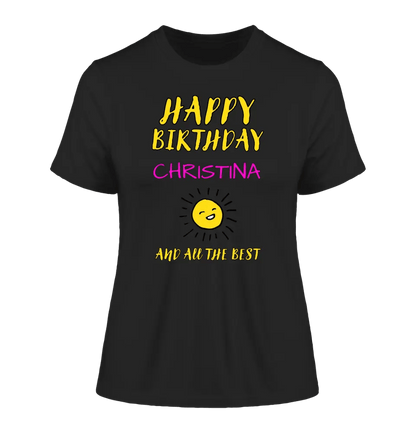 Zum Geburtstag mit deinem Wunschnamen - Ladies Premium T-Shirt XS-2XL aus Bio-Baumwolle für Damen - HalloGeschenk.de