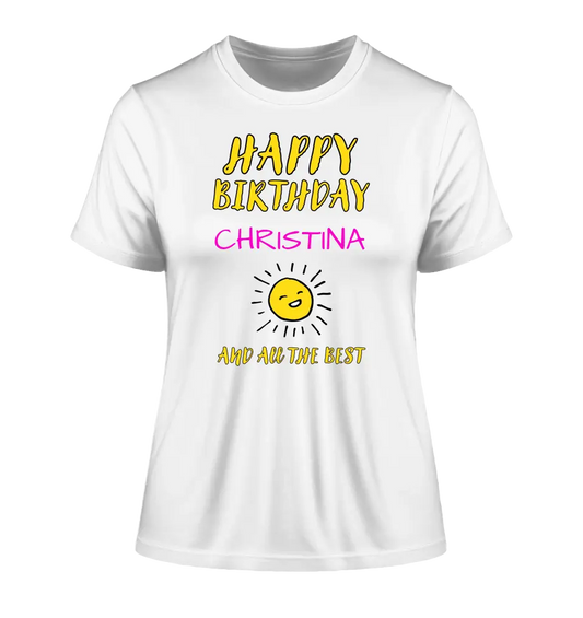 Zum Geburtstag mit deinem Wunschnamen - Ladies Premium T-Shirt XS-2XL aus Bio-Baumwolle für Damen