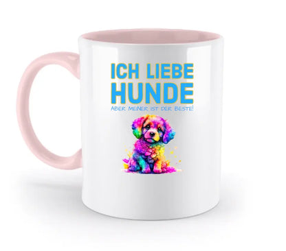 "WÄHLE DEN HUND" - aus unserer "MIX-IT!"-Kollektion - zweifarbige Tasse 330ml mit farbigem Henkel und farbigem Innendruck (personalisiert)