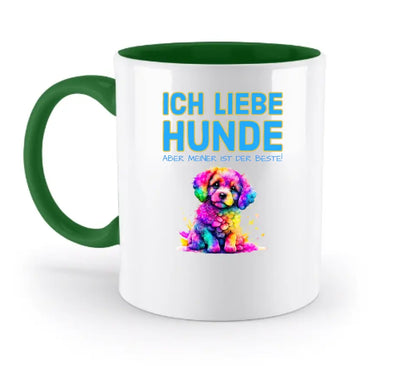 "WÄHLE DEN HUND" - aus unserer "MIX-IT!"-Kollektion - zweifarbige Tasse 330ml mit farbigem Henkel und farbigem Innendruck (personalisiert)