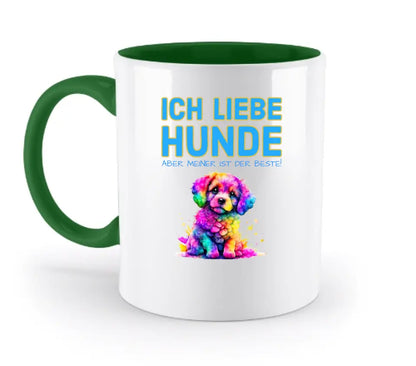 "WÄHLE DEN HUND" - aus unserer "MIX-IT!"-Kollektion - zweifarbige Tasse 330ml mit farbigem Henkel und farbigem Innendruck (personalisiert)