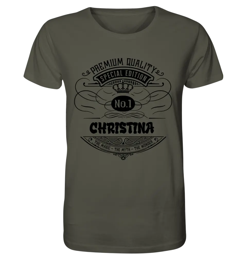 No.1 + Wunschname - Unisex Premium T-Shirt XS-5XL aus Bio-Baumwolle für Damen & Herren - HalloGeschenk.de