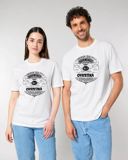 No.1 + Wunschname - Unisex Premium T-Shirt XS-5XL aus Bio-Baumwolle für Damen & Herren - HalloGeschenk.de