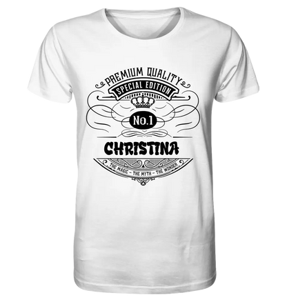 No.1 + desired name - Unisex Premium T-Shirt XS-5XL made of organic cotton for women &amp; men