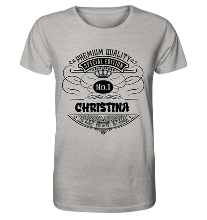 No.1 + Wunschname - Unisex Premium T-Shirt XS-5XL aus Bio-Baumwolle für Damen & Herren - HalloGeschenk.de