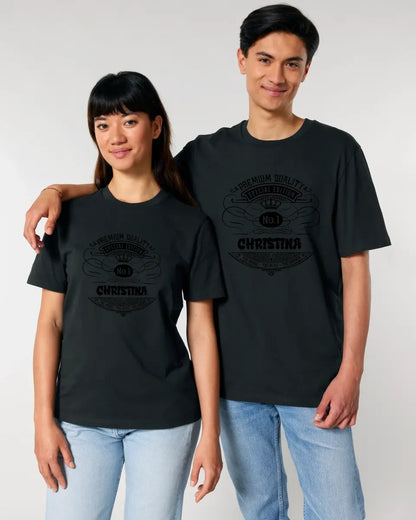 No.1 + Wunschname - Unisex Premium T-Shirt XS-5XL aus Bio-Baumwolle für Damen & Herren - HalloGeschenk.de