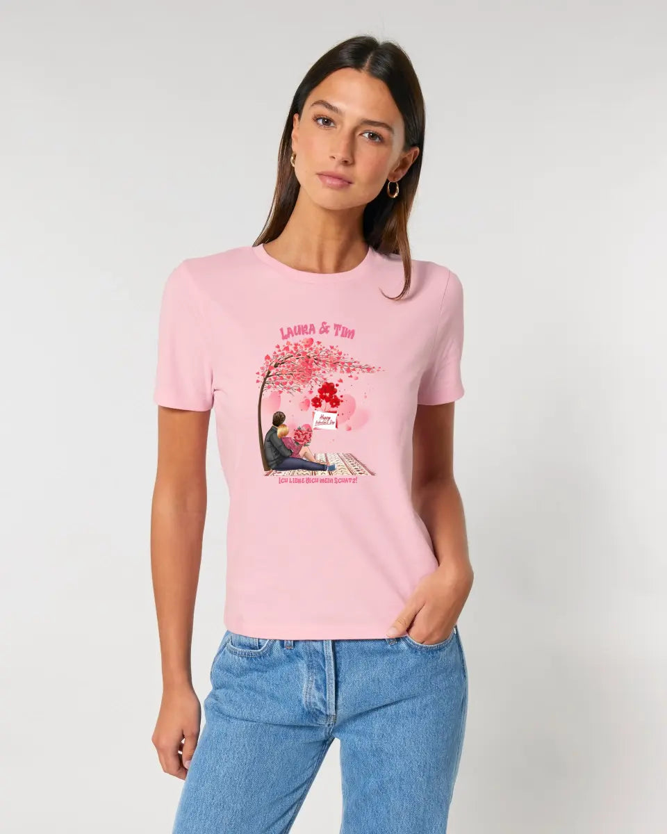 Couple Designer Valentine's Day Picnic - Ladies Premium T-Shirt XS-2XL made of organic cotton for women