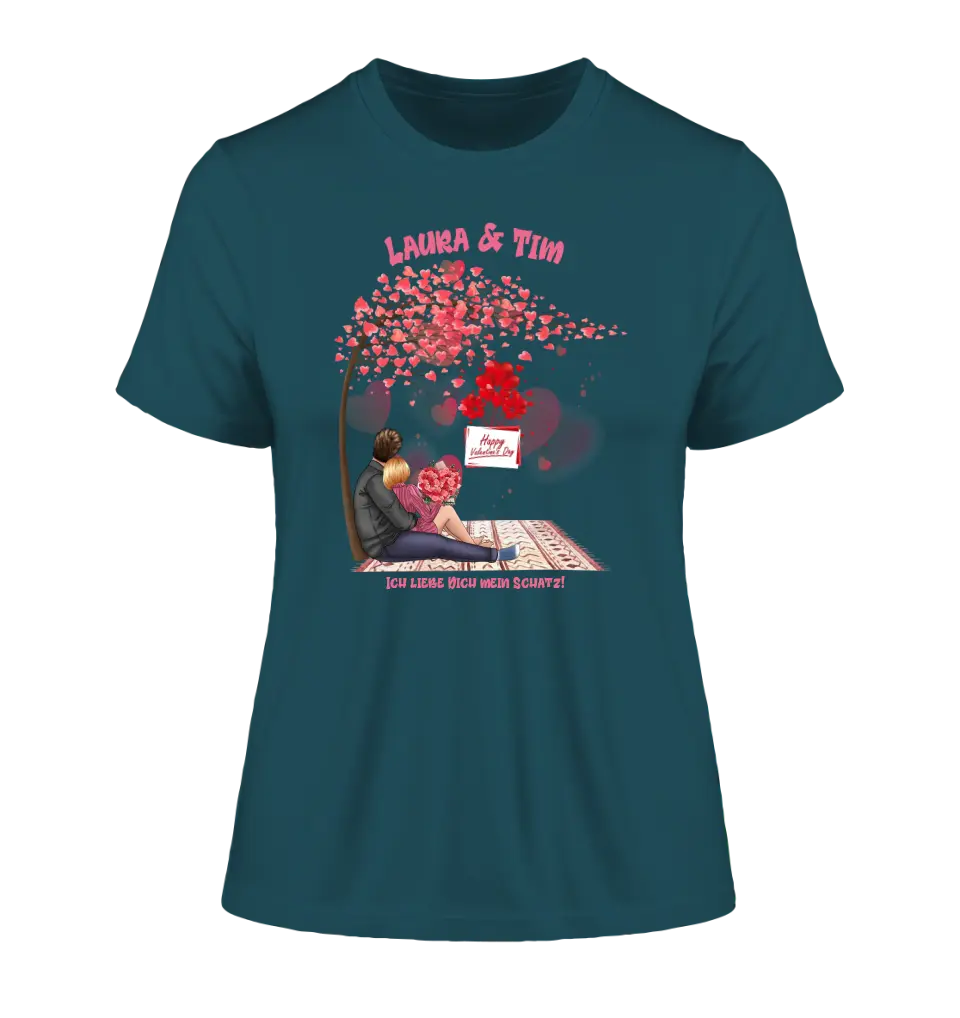 Couple Designer Valentine's Day Picnic - Ladies Premium T-Shirt XS-2XL made of organic cotton for women