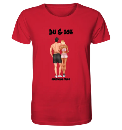 Paar Designer: Fitness Couple (personalisierbar) - Unisex Premium T-Shirt XS-5XL aus Bio-Baumwolle für Damen & Herren