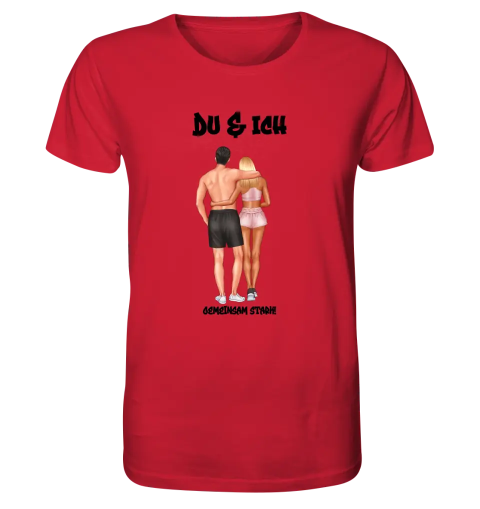 Paar Designer: Fitness Couple (personalisierbar) - Unisex Premium T-Shirt XS-5XL aus Bio-Baumwolle für Damen & Herren