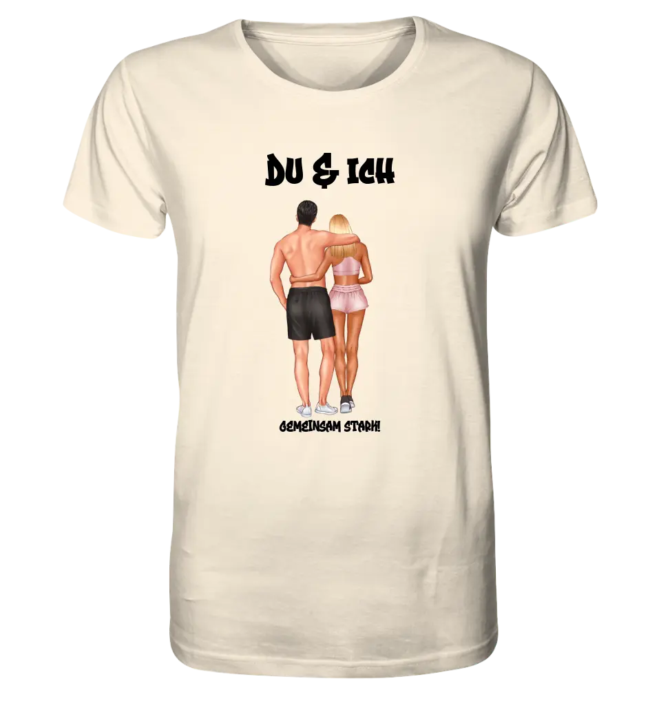 Paar Designer: Fitness Couple (personalisierbar) - Unisex Premium T-Shirt XS-5XL aus Bio-Baumwolle für Damen & Herren