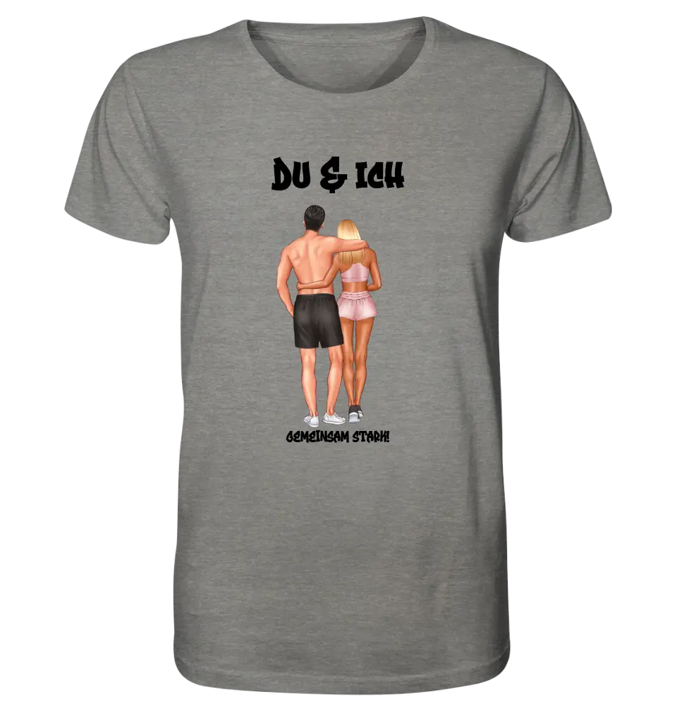 Paar Designer: Fitness Couple (personalisierbar) - Unisex Premium T-Shirt XS-5XL aus Bio-Baumwolle für Damen & Herren