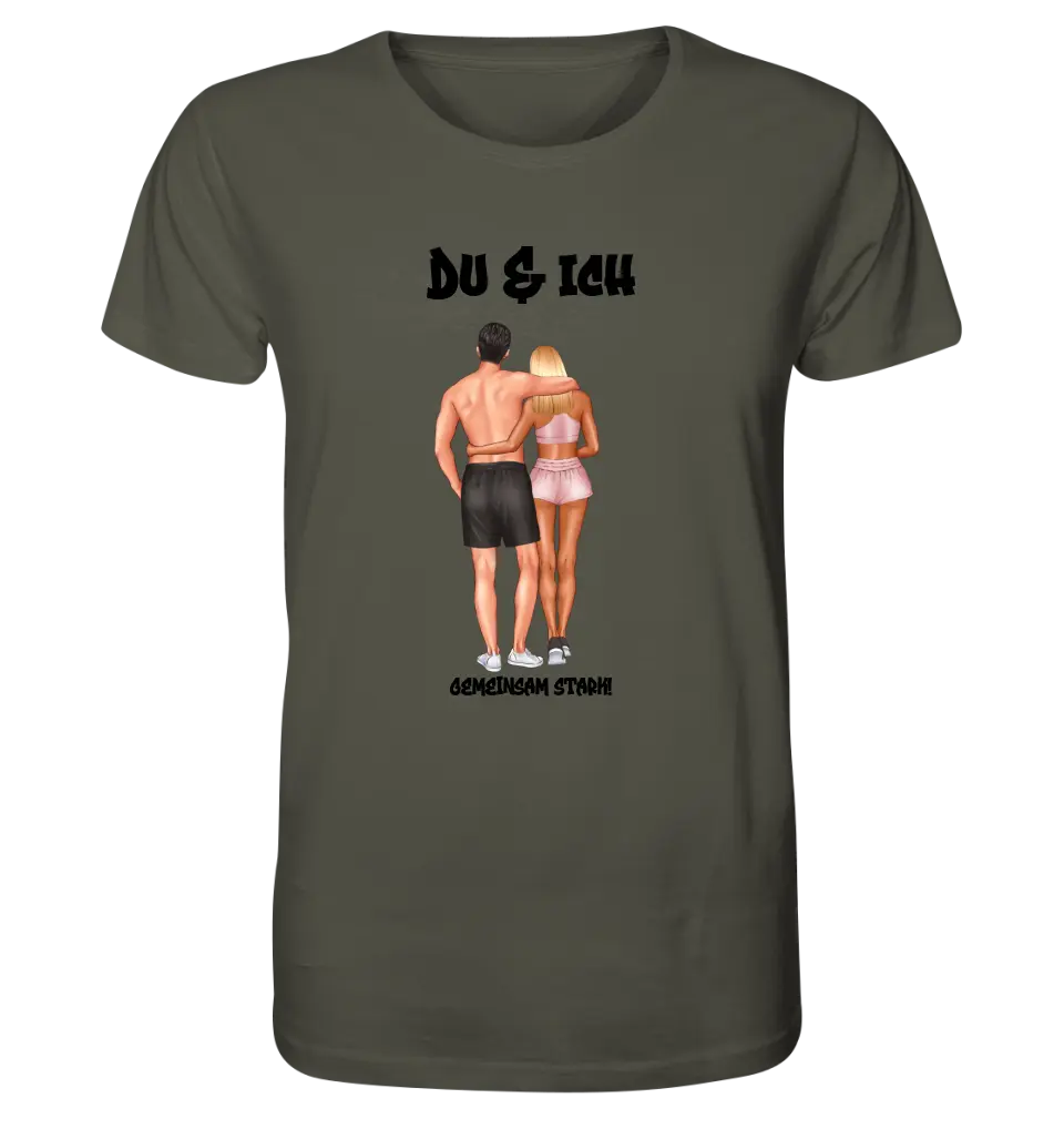 Paar Designer: Fitness Couple personalisierbar - Unisex Premium T-Shirt XS-5XL aus Bio-Baumwolle für Damen & Herren