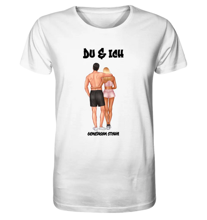 Paar Designer: Fitness Couple personalisierbar - Unisex Premium T-Shirt XS-5XL aus Bio-Baumwolle für Damen & Herren