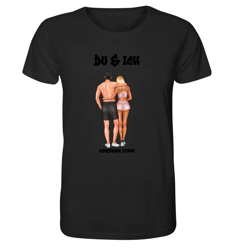 Paar Designer: Fitness Couple (personalisierbar) - Unisex Premium T-Shirt XS-5XL aus Bio-Baumwolle für Damen & Herren