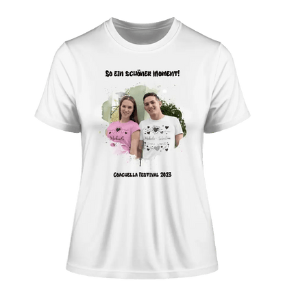 Dein Foto in einem Farbklecks - Ladies Premium T-Shirt XS-2XL aus Bio-Baumwolle für Damen - HalloGeschenk.de