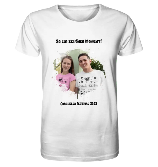 Dein Foto in einem Farbklecks - Unisex Premium T-Shirt XS-5XL aus Bio-Baumwolle für Damen & Herren
