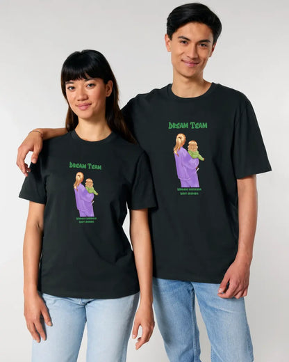 Mutter & Baby Designer (personalisierbar) - Unisex Premium T-Shirt XS-5XL aus Bio-Baumwolle für Damen & Herren - HalloGeschenk.de