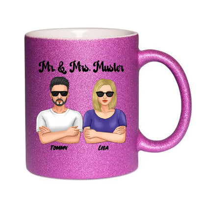 5in1: Cool Couple - Glitzertasse ohne Farbverlauf