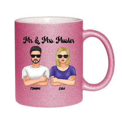 5in1: Cool Couple - Glitzertasse ohne Farbverlauf