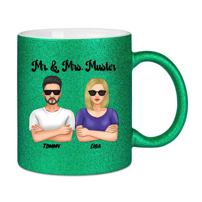 5in1: Cool Couple - Glitzertasse ohne Farbverlauf