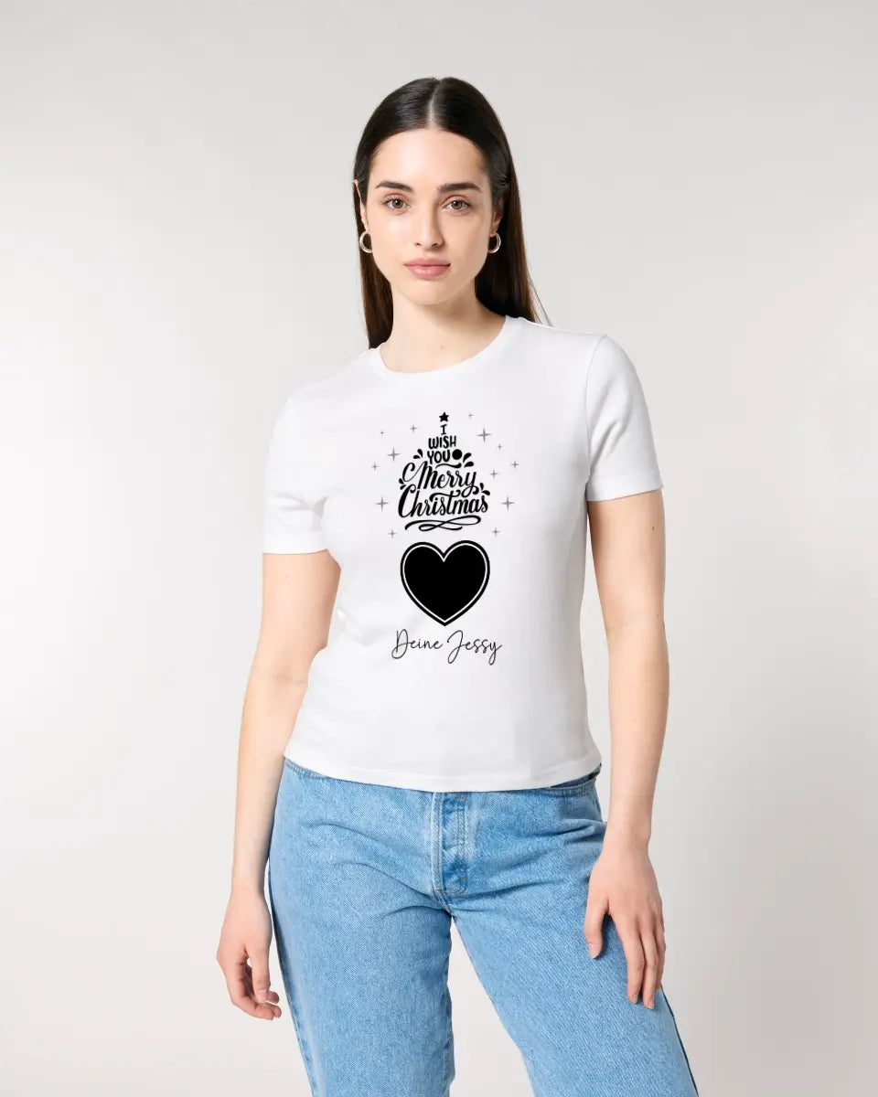 Your picture in the "Merry Christmas Tree" for Christmas - Ladies Premium T-Shirt XS-2XL made of organic cotton for women