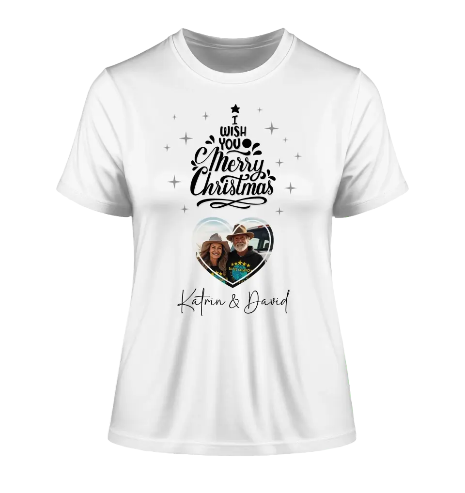 Your picture in the "Merry Christmas Tree" for Christmas - Ladies Premium T-Shirt XS-2XL made of organic cotton for women