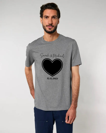 Your picture in "Couple Heart" design - Unisex Premium T-Shirt XS-5XL made of organic cotton for women &amp; men